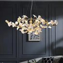 GobekUsa Copper Ceramic Leaf Chandelier Lantern for Indoor Living Room & Lobby - Luxury Light