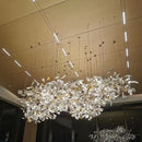 GobekUsa Copper Ceramic Leaf Chandelier Lantern for Indoor Living Room & Lobby - Luxury Light