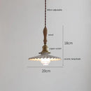 GobekUsa Copper Ceramic LED Pendant Lamp with Wood Handle for Home Decor