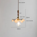 GobekUsa Copper Ceramic LED Pendant Lamp with Wood Handle for Home Decor