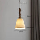 GobekUsa Copper Ceramic LED Pendant Lamp with Wood Handle for Home Decor
