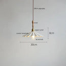 GobekUsa Copper Ceramic LED Pendant Lamp with Wood Handle for Home Decor