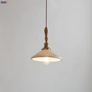 GobekUsa Copper Ceramic LED Pendant Lamp with Wood Handle for Home Decor