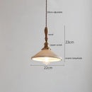 GobekUsa Copper Ceramic LED Pendant Lamp with Wood Handle for Home Decor