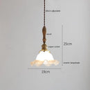 GobekUsa Copper Ceramic LED Pendant Lamp with Wood Handle for Home Decor