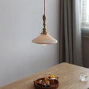 GobekUsa Copper Ceramic LED Pendant Lamp with Wood Handle for Home Decor