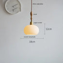 GobekUsa Copper Ceramic LED Pendant Lamp with Wood Handle for Home Decor