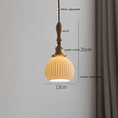 GobekUsa Copper Ceramic LED Pendant Lamp with Wood Handle for Home Decor