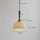 GobekUsa Copper Ceramic LED Pendant Lamp with Wood Handle for Home Decor