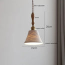 GobekUsa Copper Ceramic LED Pendant Lamp with Wood Handle for Home Decor