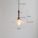 GobekUsa Copper Ceramic LED Pendant Lamp with Wood Handle for Home Decor