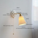 GobekUsa Copper Ceramic LED Wall Lamp with Pull Chain Switch for Stair Living Room