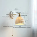 GobekUsa Copper Ceramic LED Wall Lamp with Pull Chain Switch for Stair Living Room
