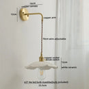 GobekUsa Copper Ceramic LED Wall Light Pull Chain Switch Modern Bedroom Lamp