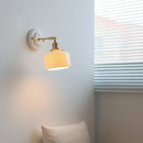 GobekUsa Copper Ceramic LED Wall Light with Pull Chain Switch for Living Room Decor.