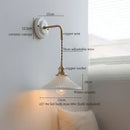 GobekUsa Copper Ceramic LED Wall Light with Pull Chain Switch for Living Room Decor.