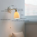 GobekUsa Copper Ceramic LED Wall Light with Pull Chain Switch for Living Room Decor.
