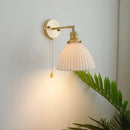 GobekUsa Copper Ceramic Wall Sconce Pull Chain LED Wall Light