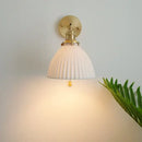 GobekUsa Copper Ceramic Wall Sconce Pull Chain LED Wall Light