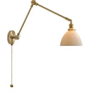 GobekUsa Copper Ceramic Wall Sconce Pull Chain LED Wall Light