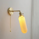 GobekUsa Copper Ceramic Wall Sconce Pull Chain LED Wall Light