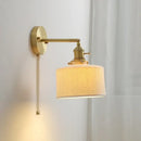 GobekUsa Copper Ceramic Wall Sconce Pull Chain LED Wall Light