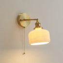 GobekUsa Copper Ceramic Wall Sconce Pull Chain LED Wall Light