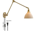 GobekUsa Copper Ceramic Wall Sconce Pull Chain LED Wall Light