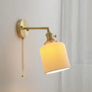 GobekUsa Copper Ceramic Wall Sconce Pull Chain LED Wall Light