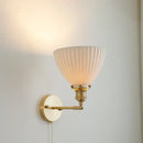 GobekUsa Copper Ceramic Wall Sconce Pull Chain LED Wall Light