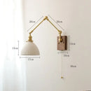 GobekUsa Copper Ceramic Wall Sconce Pull Chain LED Wall Light