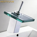 GobekUsa Copper Chrome Waterfall Bathroom Faucet Mixer for Basin Hot and Cold Water