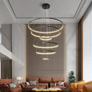 GobekUsa Copper Circle Chandelier: Modern Minimalist Luxury for Living Room, Restaurant, Villa Staircase