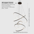 GobekUsa Copper Circle Chandelier: Modern Minimalist Luxury for Living Room, Restaurant, Villa Staircase