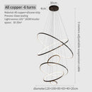 GobekUsa Copper Circle Chandelier: Modern Minimalist Luxury for Living Room, Restaurant, Villa Staircase
