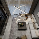GobekUsa Copper Circle Chandelier: Modern Minimalist Luxury for Living Room, Restaurant, Villa Staircase