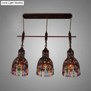 GobekUsa Copper Cluster Pendant Light with 3 Bulbs for Corridors - Art Deco Barn Style