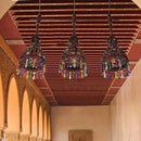 GobekUsa Copper Cluster Pendant Light with 3 Bulbs for Corridors - Art Deco Barn Style