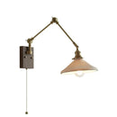 GobekUsa Copper Swing Arm Wall Lamp Sconce - LED Wall Light for Bedroom Living Room