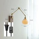 GobekUsa Copper Swing Arm Wall Lamp Sconce - LED Wall Light for Bedroom Living Room