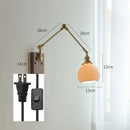 GobekUsa Copper Swing Arm Wall Lamp Sconce - LED Wall Light for Bedroom Living Room