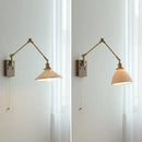 GobekUsa Copper Swing Arm Wall Lamp Sconce - LED Wall Light for Bedroom Living Room