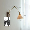GobekUsa Copper Swing Arm Wall Lamp Sconce - LED Wall Light for Bedroom Living Room