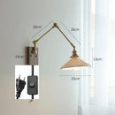 GobekUsa Copper Swing Arm Wall Lamp Sconce - LED Wall Light for Bedroom Living Room