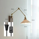 GobekUsa Copper Swing Arm Wall Lamp Sconce - LED Wall Light for Bedroom Living Room