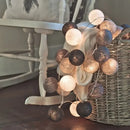 Pastel crackled spherical cotton garland led string lights bedroom by Decorbites