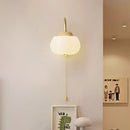 GobekUsa Cotton LED Wall Lamps with Pull Chain Switch for Restaurant Living Room Bedroom