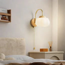 GobekUsa Cotton LED Wall Lamps with Pull Chain Switch for Restaurant Living Room Bedroom