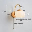 GobekUsa Cotton LED Wall Lamps with Pull Chain Switch for Restaurant Living Room Bedroom