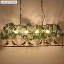 GobekUsa Country Bronze Birdcage Island Light with Bird and Faux Ivy - 4-Bulb Bar Suspension